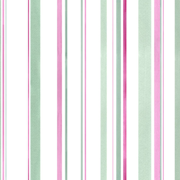 istock Striped seamless pattern. Pastel green, pink colors. Abstract vertical stripes. Hand drawn brush strokes. Watercolor illustration isolated on white background. For spring textile, package 2148933750