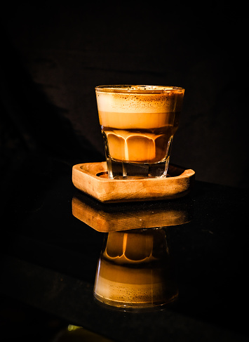 cortado is a drink prepared with espresso and a damal amount of hot milk.
