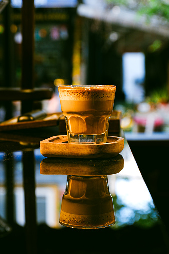 cortado is a drink prepared with espresso and a damal amount of hot milk.