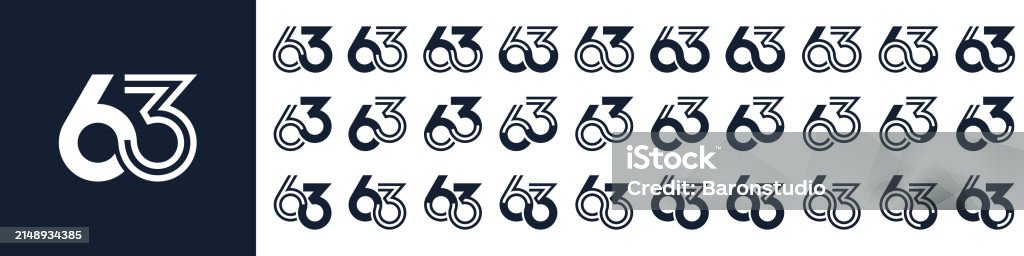 63 Typography Collection Of Creative Number 63 Logo Designs Abstract Sixtythree ...