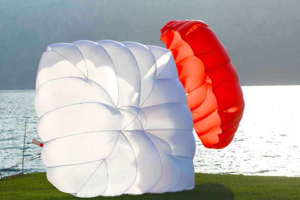 Paragliders on the lake Garda