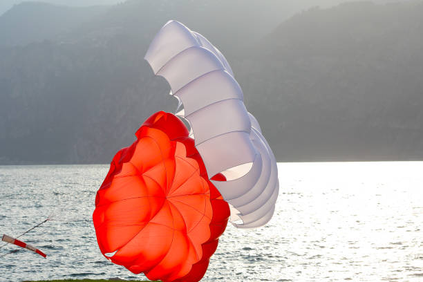 Paragliders on the lake Garda