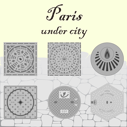 vector collection of Paris sewer manholes