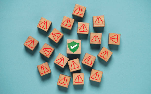 istock Green security safety with check mark icon among exclamation warning caution sign for cyber security and privacy safety in technology information data concept. 2148936178