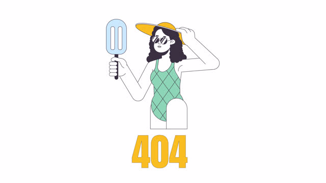 Eating ice cream in summer 404 error animation