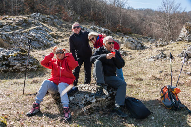 istock Elderly people walking on the mountain 2148939274