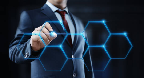 istock Businessman pressing button. Innovation technology internet business concept. Space for text 2148939508