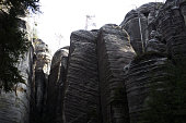 Majestic textured rocks in the national park of the Czech Republic