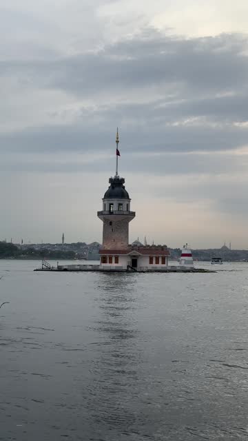 The Maiden's Tower (kiz kulesi) a building in the middle of the Marmara sea, Unesco heritage, Istanbul icon landmark