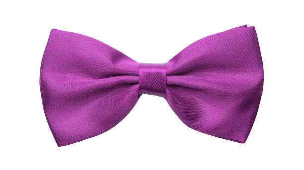 istock Pink purple satin bow tie, formal dress code necktie accessory 2148944214