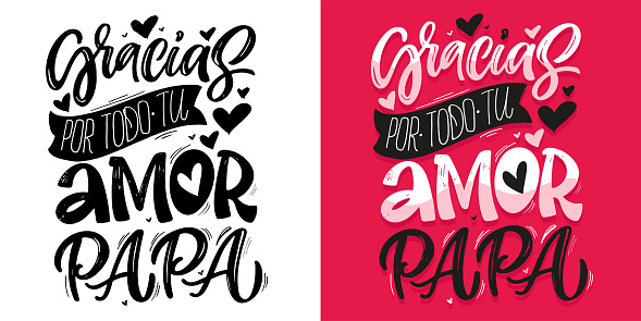 Happy Fathers day - Best Dad ever - in spanish. Lettering about dad for tee, t-shirt design, invitation, web, mug print.