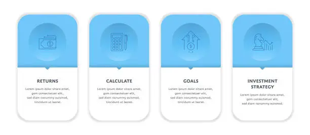 Vector illustration of Return on Investment (ROI) Concept Infographic Design with Editable Stroke Line Icons