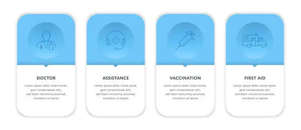 Vector illustration of Public Health Concept Infographic Design with Editable Stroke Line Icons