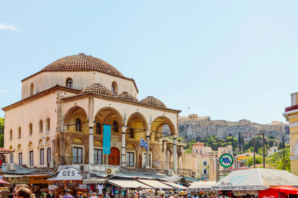 istock Sunny Day Crowd at Monastiraki Square, Athens, Greece 2148948910
