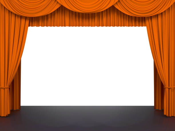 istock Luxury stage or windows curtains, realistic 3D illustration 2148949114