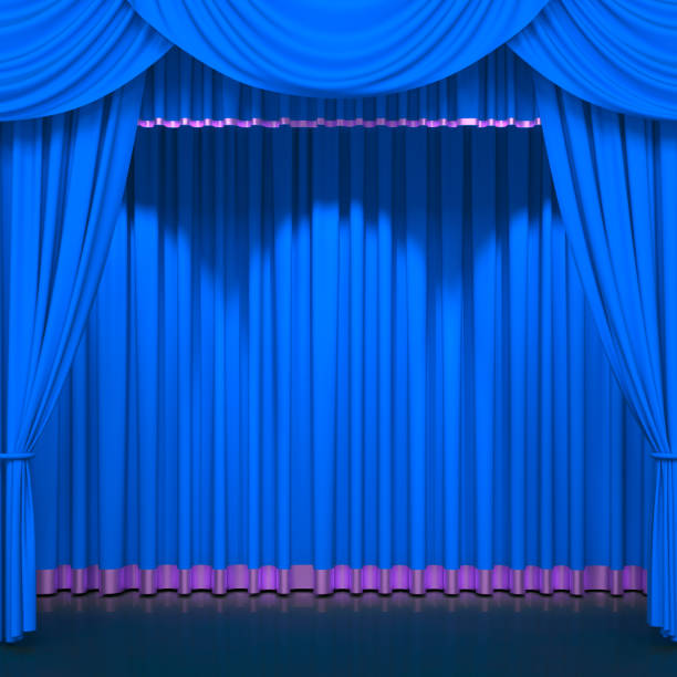 istock Luxury stage or windows curtains, realistic 3D illustration 2148949187