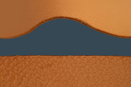 Premium natural leather orange, yellow, brown cut for crafting artisan leatherwork, , natural background for designer, Handmade goods, shoes and insoles, DIY projects