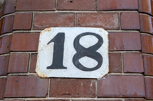Close Up House Number 18 At Amsterdam The Netherlands 10-4-2024