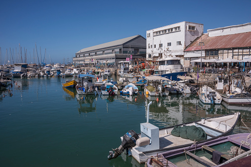 Tel Aviv, Israel - April 30, 2015: Panoramic view of the old port of Jaffa