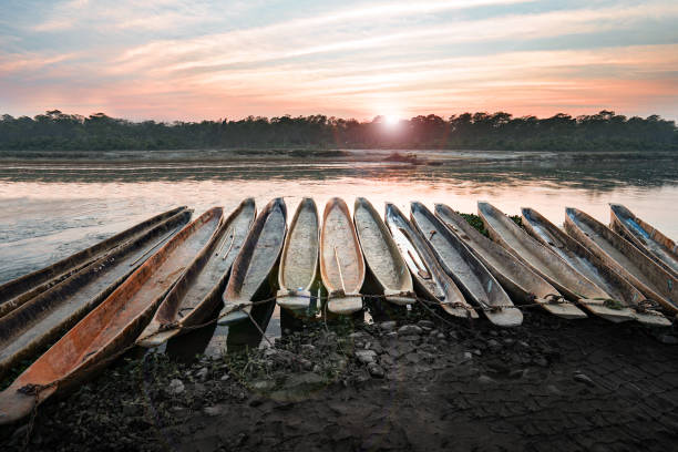 Canoeing in Chitwan, Nepal