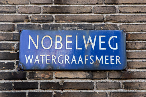 Street Sign Nobelweg At Amsterdam The Netherlands 12-4-2024