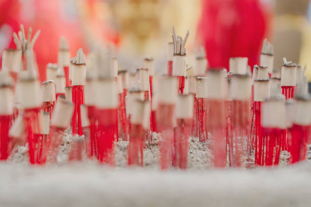 Incense in the temple, incense that is being cleared.