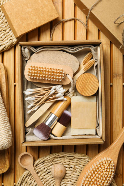istock Self care concept, bamboo accessories for self care 2148966243