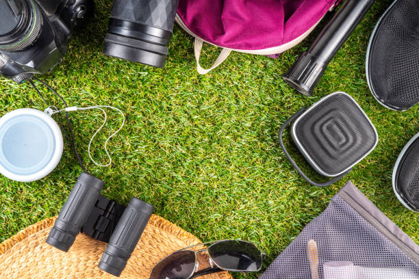 istock Camping list with various camp equipment 2148967734