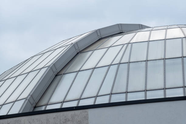 istock modern office building with a metal roof 2148967830