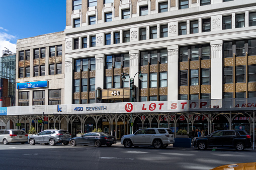 Seventh Avenue, Manhattan, New York, USA - March, 2024. Seventh Avenue near Madison Square Garden.