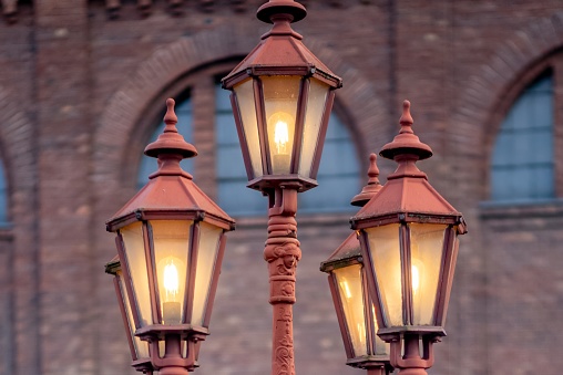 five old street lantern