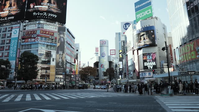 Cars Passing Through the Intersection of International Landmark  |  Shibuya, Tokyo, Japan