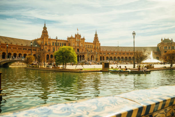 Plaza de Espana in Seville. Famous landmark in Spain.