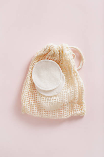 istock zero waste eco friendly hygiene bathroom concept. reusable cotton pads in bag, makeup removal 2148973429