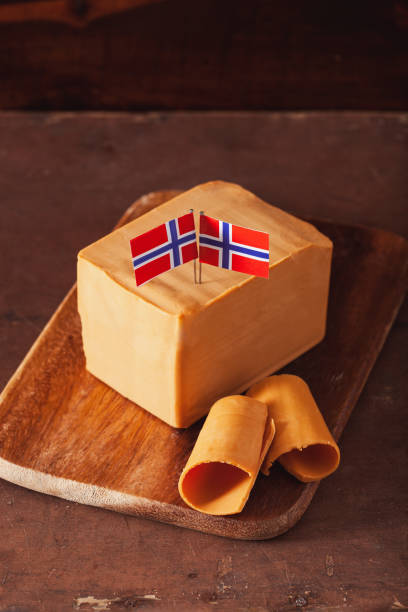 Norwegian brunost traditional brown cheese