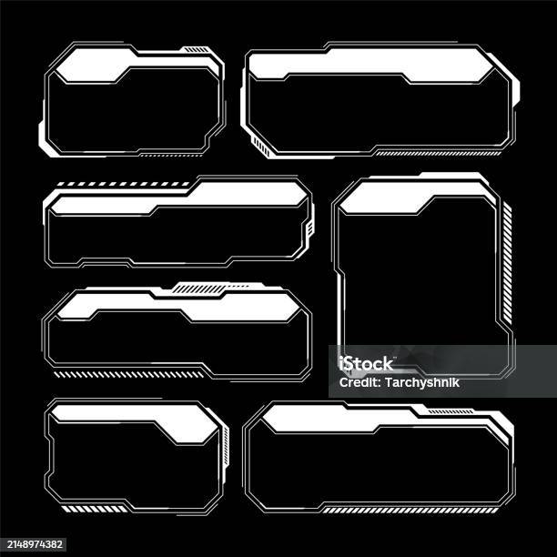 White Futuristic Hud Ui Elements Scifi User Interface Text Boxes ...
