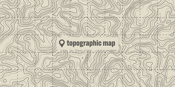 Topographic Screen Topographic Map With Contour Lines Geographic Terrain Grid Relief ...