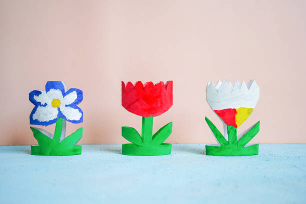 istock toilet paper roll craft concept for kid and kindergarten, DIY, tutorial, spring flower toy, recycle art 2148978994