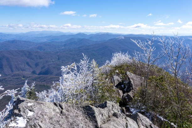 Snow Capped Mountains in the Smokies Seen From Mount Cammerer