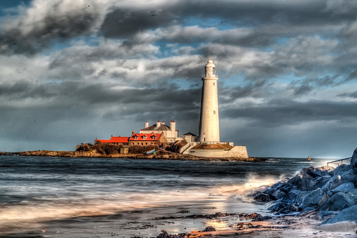 The  lighthouse on St. Mary's island, Whitley Bay