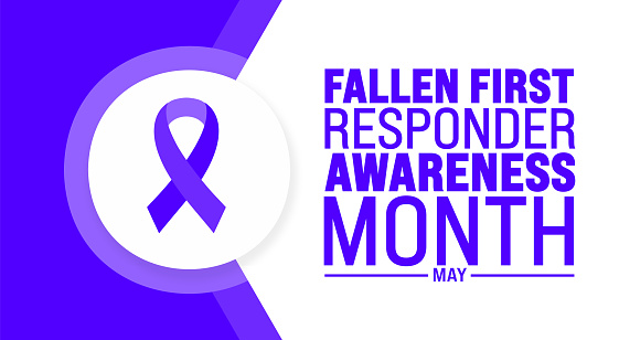 May is Fallen First Responder Awareness Month background template.