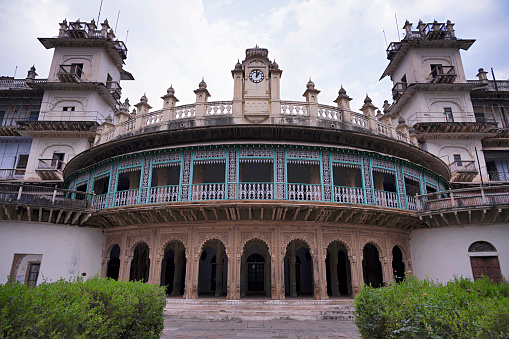 Exteriors, Moti Mahal, it was used as the Assembly Hall of Madhya Bharat during Scindia State period, Gwalior, Madhya Pradesh, India