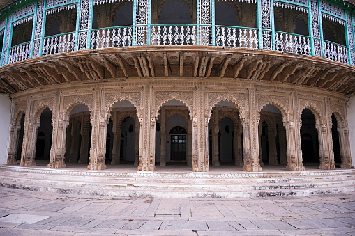 Exteriors, Moti Mahal, it was used as the Assembly Hall of Madhya Bharat during Scindia State period, Gwalior, Madhya Pradesh, India