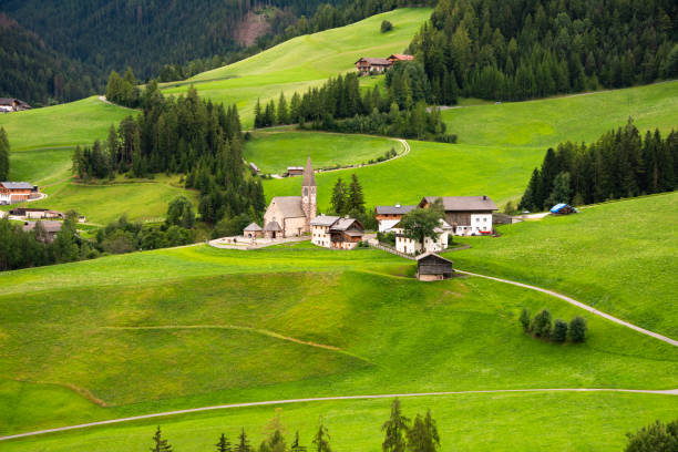istock Green valley in Dolomite alps with a small village 2148981545