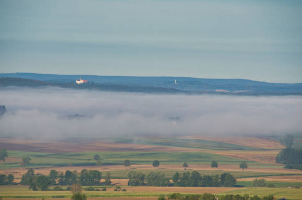foggy autumn landscape franconia germany