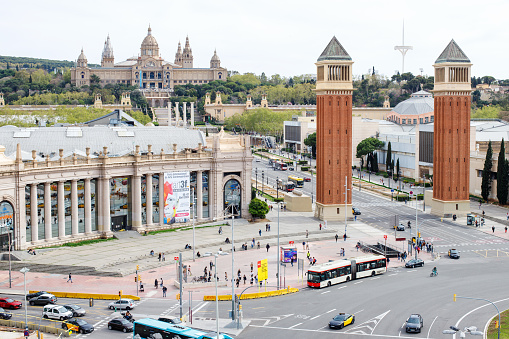 aerial view of the National Museum of Art of Catalonia in Barcelona