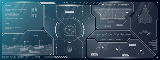 Control Panel Vr Vr Hud Futuristic Control Panel Technology Head Up Display Target And ...