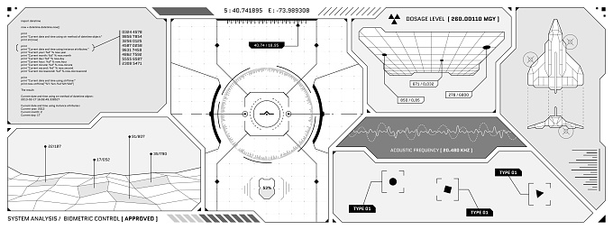 Control Panel Vr Vr Hud Futuristic Control Panel Technology Head Up Display Target And ...