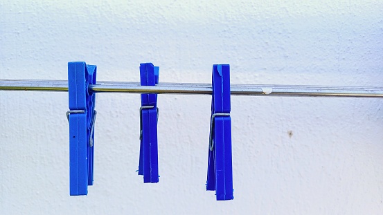 blue plastic clothespin
