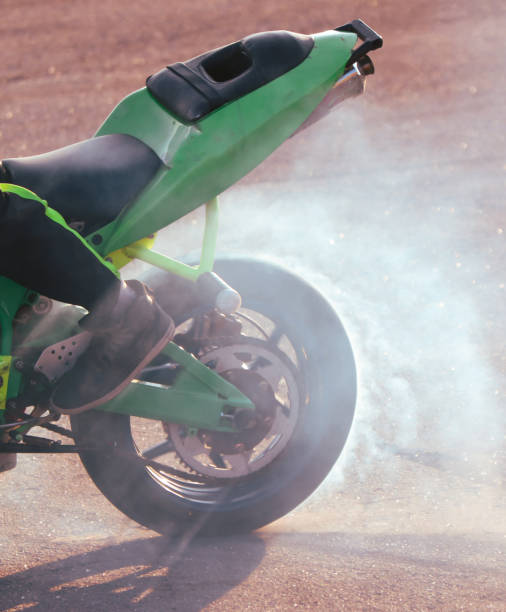 istock Smoke from under the wheel of a motorcycle 2148988706